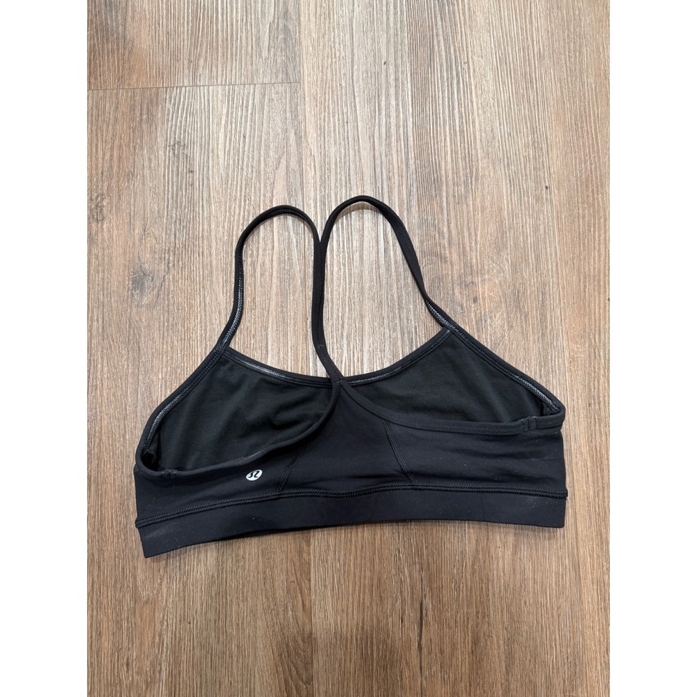 Lululemon Flow Y Bra Black Light Support Yoga Sports Bra Size 8